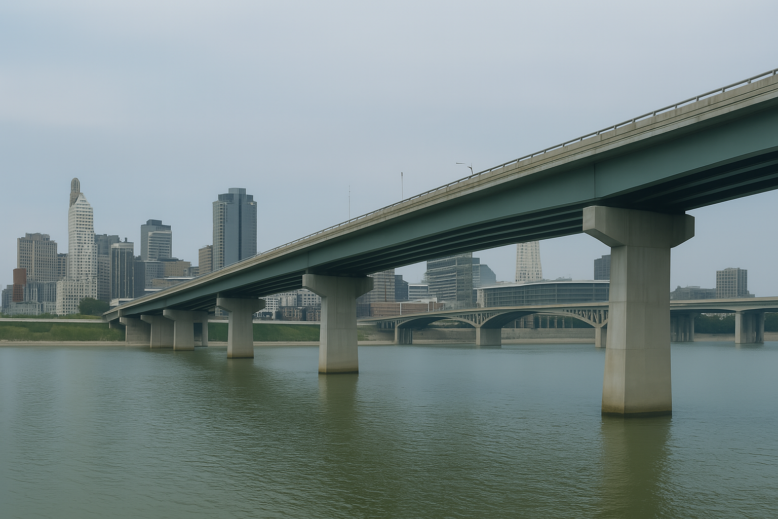 City skyline and bridge